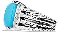 David Yurman Wheaton Ring with Turquoise and Diamonds