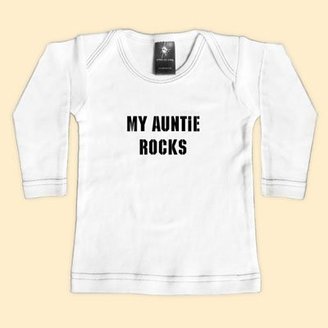Rebel Ink Baby 392wls1824 - My Auntie Rocks - White Long Sleeve T-Shirt - 18-24 Months