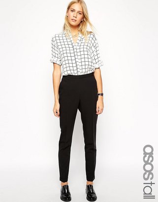 ASOS Tall TALL Longer Length Cropped Trousers With Clean Waistband - Black