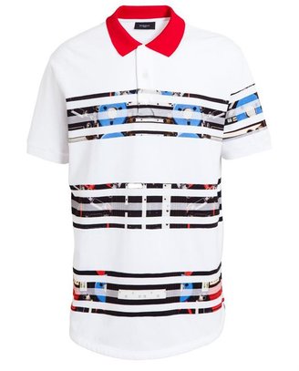 Givenchy Robot Striped Oversized Polo Shirt