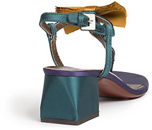 Lanvin Satin Bow T-Strap Sandals