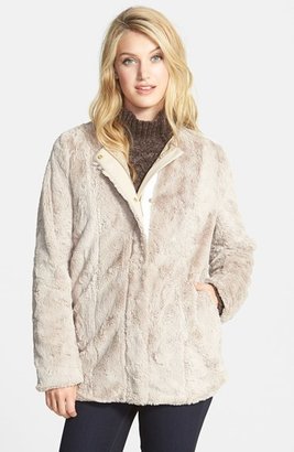 Vince Camuto Collarless Faux Fur Jacket