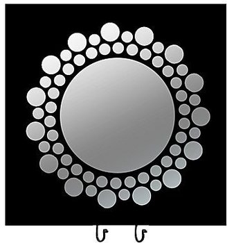 JCPenney Circles Silkscreen Black Wall Mirror with Hooks