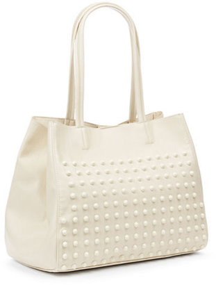 Steve Madden Cortage Studded Tote-WHITE-One Size
