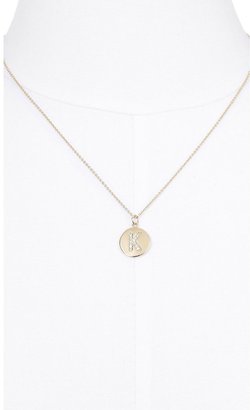 Express Pave Disc Initial Necklace - K
