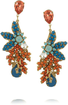 Swarovski Bijoux Heart Gold-tone, crystal and opal earrings