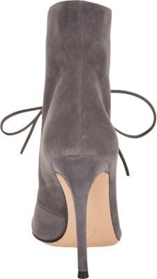 Gianvito Rossi Women's Suede Jane Ankle Booties-Grey