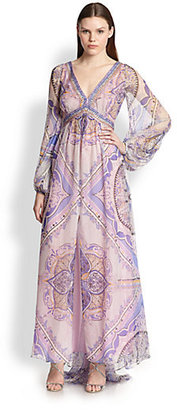 Emilio Pucci Printed Silk Chiffon Gown