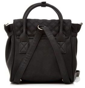 New Look Mink Quilted Panel Backpack Satchel