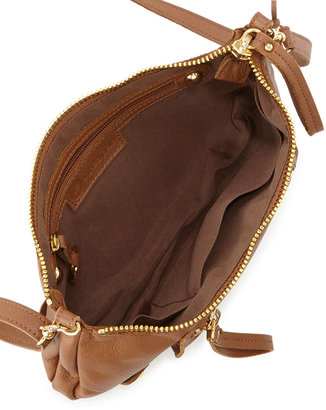 Linea Pelle Dylan Zip Leather Crossbody Bag, Coffee Bean