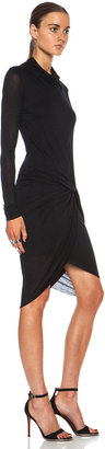 Helmut Lang Slack Jersey Twist Long Sleeve Dress