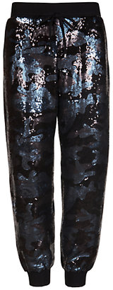 Ted Baker Camouflage Sequin Joggers, Black