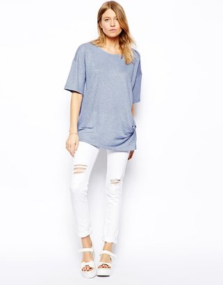 ASOS Tunic with Short Sleeves and Twist Front Detail