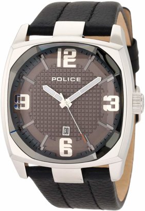 Police Men's EDGE PL.12963JS/01 Calf Skin Analog Quartz Watch with Dial
