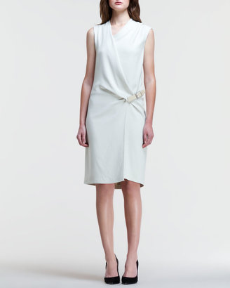Helmut Lang Asymmetric Side-Belt Drape Dress