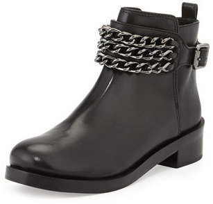 Tory Burch Bloomfield Chain Leather Bootie, Black