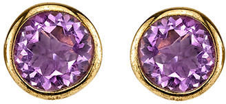 Lord & Taylor Gold Tone and Amethyst Stud Earrings
