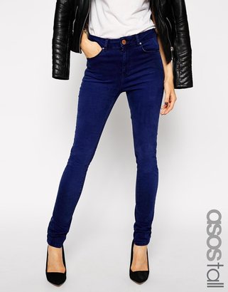 ASOS TALL Ridley High Waist Skinny Jeans in Regal Blue Wash