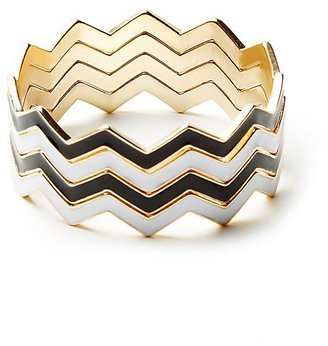 GUESS by Marciano 4483 Gold-Tone Chevron Bangle Set