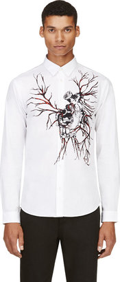 McQ White & Red Machine Heart Print Shirt