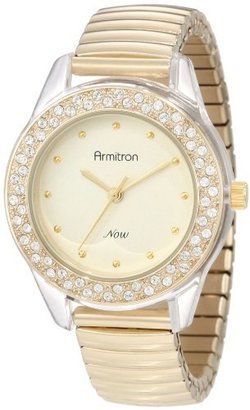 Swarovski Armitron Women's 75/4084CHGP Crystal Accented Gold-Tone Expansion Band Watch
