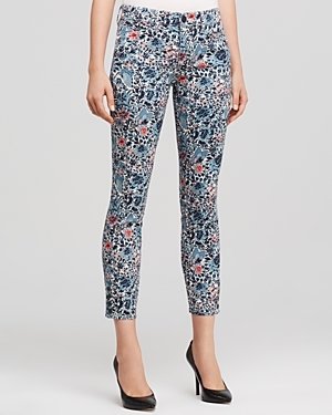 Tory Burch Emmy Cropped Floral Skinny Jeans