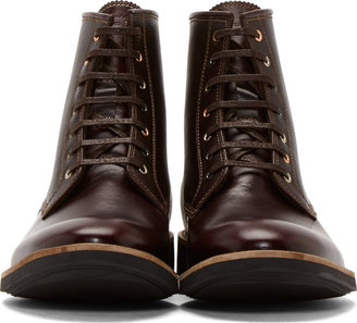 Paul Smith Dark Burgundy Leather Workman Boots