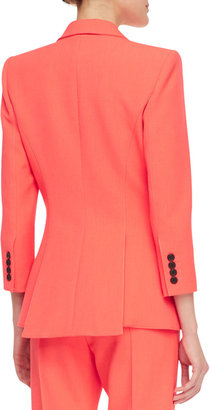 Smythe Peaked-Lapel One-Button Jacket, Fluorescent Orange