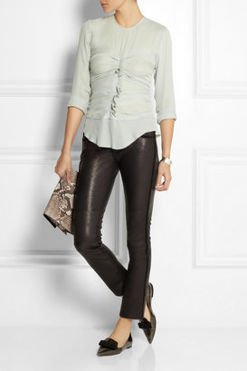 Isabel Marant Heather ruched silk-georgette blouse
