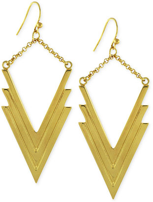 Vince Camuto Gold-Tone V Drop Earrings