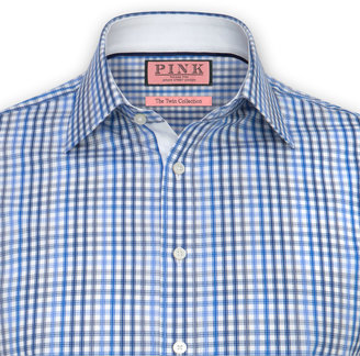Thomas Pink Stirling Check Slim Fit Button Cuff Shirt