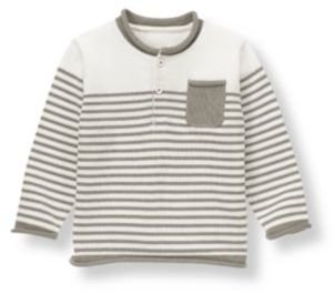 Janie and Jack Striped Henley Sweater