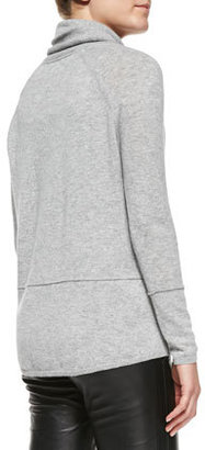 Vince Mixed-Weight Cashmere Turtleneck, Heather Steel