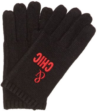 Moschino Cheap & Chic Sheep and chic knitted gloves