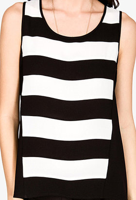Forever 21 Striped Zippered Top