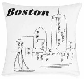 Bed Bath & Beyond Passport Postcard Boston Square Throw Pillow in Black/White