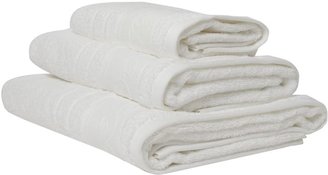 Dorma Scroll bordered Firenze hand towel in white
