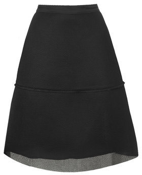 Topshop Womens Bonded Airtex Lantern Skirt - Black