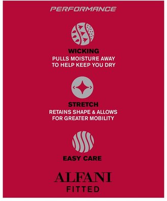 Alfani RED Fitted Platinum Textured Check Performance Dress Shirt