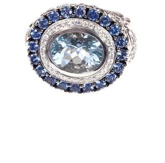 Jade Jagger Diamond, aquamarine, sapphire & gold ring