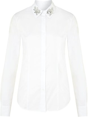 Love Moschino Long sleeved embellished collar buttoned shirt
