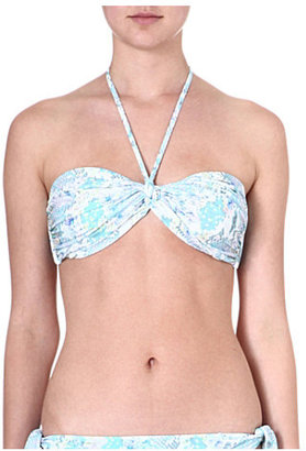 Matthew Williamson Blossom snake-print twist bandeau bikini