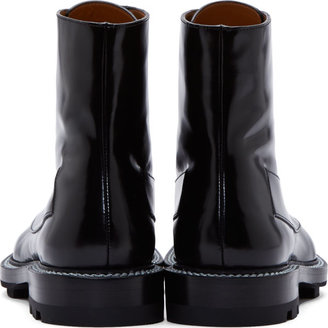 Jil Sander Black Semigloss Leather Combat Boots