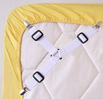 Bed Suspender Gripper/Strap/Holder/Fastener for Your Bed. Triangle Model. (White)