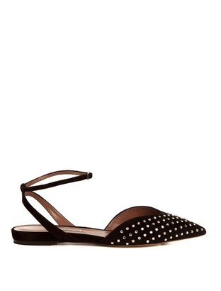 Tabitha Simmons Vera studded suede flats