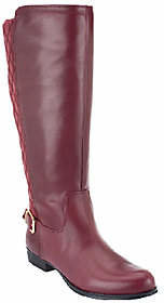 Isaac Mizrahi Live! Wide Calf Leather QuiltedRiding Boots