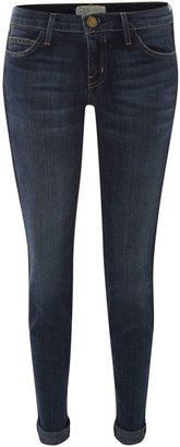 Current/Elliott Current Elliott The Rolled Skinny jeans with tux lace detail