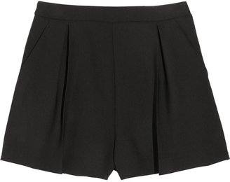 Miu Miu Pleated stretch-wool crepe shorts