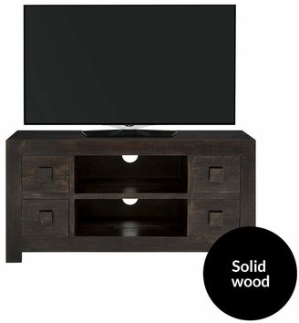 Luxe Collection - Dakota Mango Wood Ready Assembled Widescreen TV Unit - Fits Up To 50 Inch TV