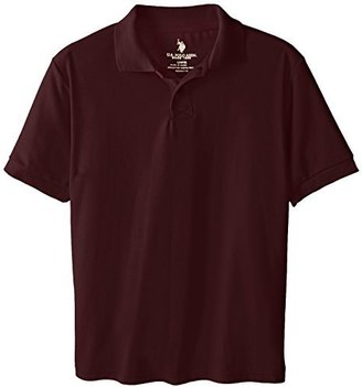 U.S. Polo Assn. U.S. Polo Association School Uniform Big Boys' Short-Sleeve Pique Ribbed-Polo Shirt